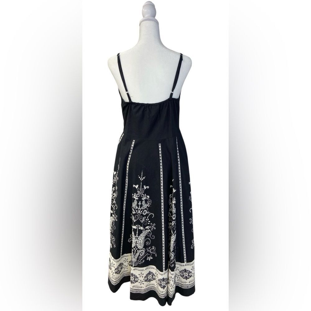 Magic Embroidered Black and White 100% Cotton Dress. Size Large. - Picture 3 of 11